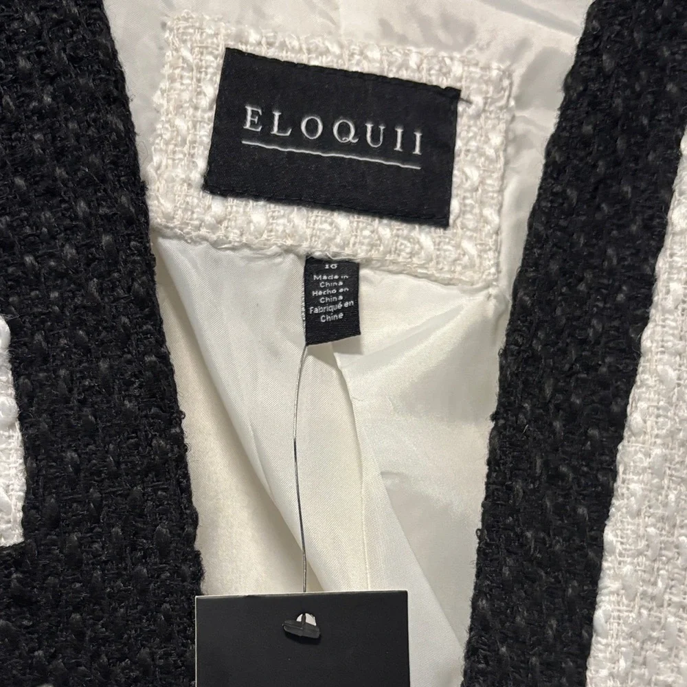 Eloquii White Blazer with Black Trim - Picture 2 of 2